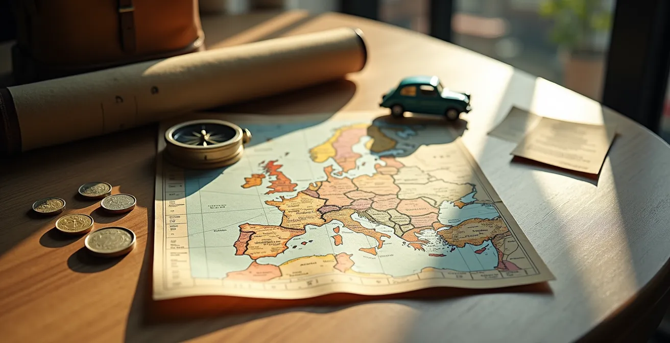 Flexible Reiseplanung mit abstrakten Kartenelementen und spontanen Routenänderungen