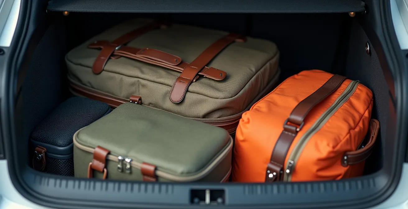 Optimale Gepäckverteilung im Kofferraum eines Fahrzeugs für lange Reisen