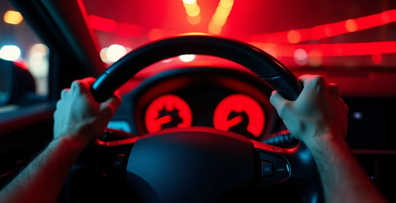 Kritische rote Warnleuchten leuchten auf dem Armaturenbrett eines Autos und signalisieren eine ernste Gefahr.