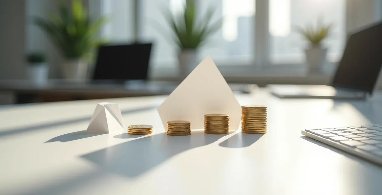 Abstrakte Darstellung von Kosten-Nutzen-Verlauf bei Telematik-Versicherung